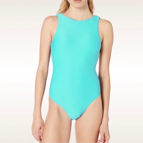 Seafolly Textured High-Neck Black One-Piece Swimsuit - Picture 12 of 13